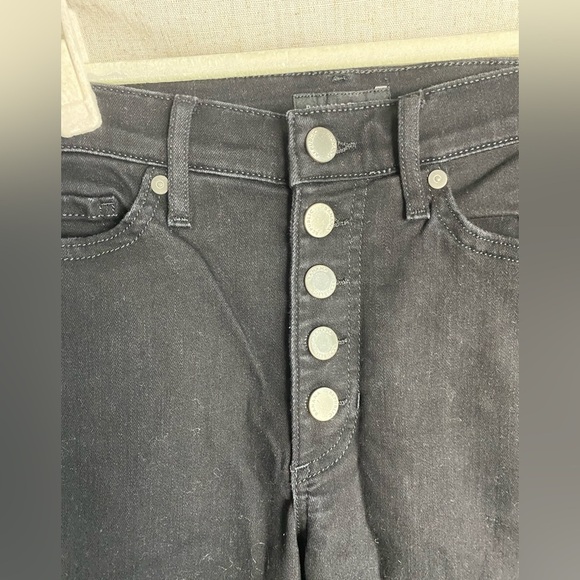 Banana Republic Premium Denim Mid-Rise Crop Flare Black Jeans Size 27 - Picture 4 of 11